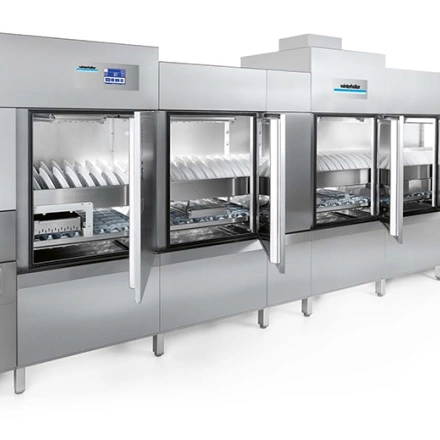 Máy rửa khay chén bát băng tải WinterHalter MTF
