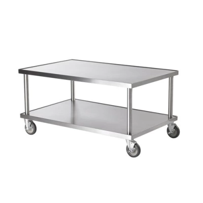 Bàn inox 2 tầng di động