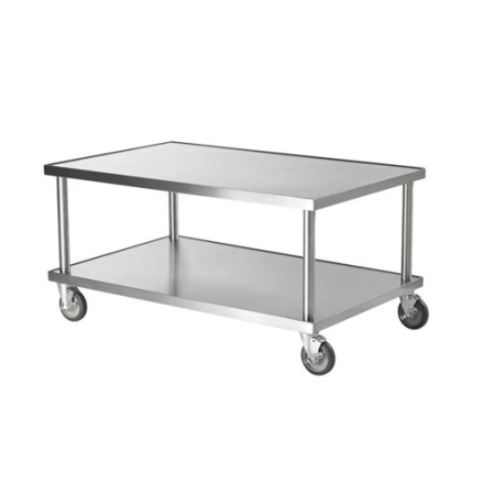Bàn inox 2 tầng di động