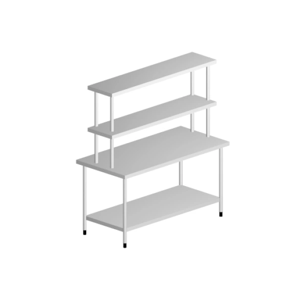 Bàn inox 2 tầng kèm giá 1-2 tầng