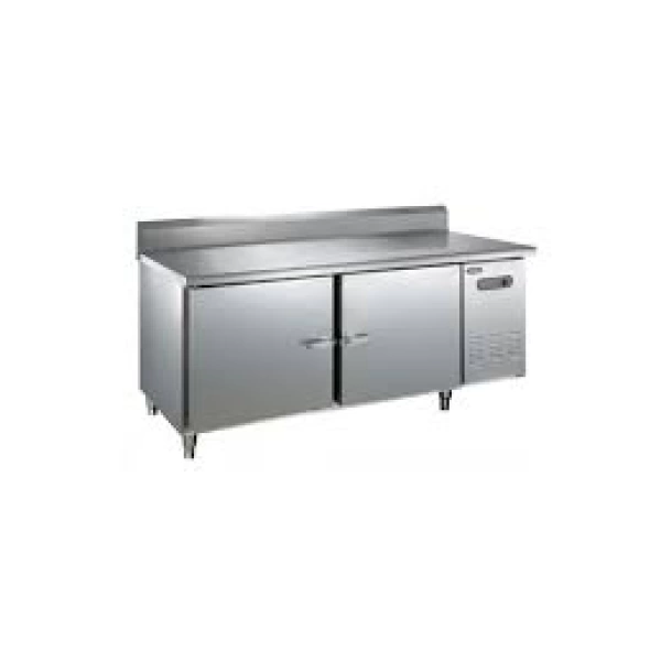 Bàn inox kèm tủ có thành chắn