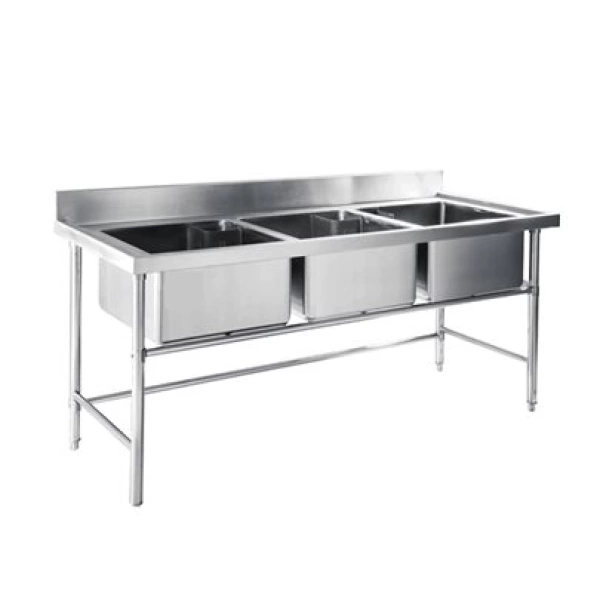 Chậu rửa 3 hố inox công nghiệp