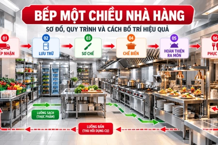 Bếp Một Chiều Là Gì? Quy Trình 6 Khu Trong Bếp Nhà Hàng