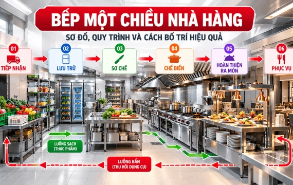 Bếp Một Chiều Là Gì? Quy Trình 6 Khu Trong Bếp Nhà Hàng