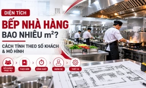 Diện Tích Bếp Nhà Hàng Bao Nhiêu m²? Cách Tính Theo Số Khách & Mô Hình