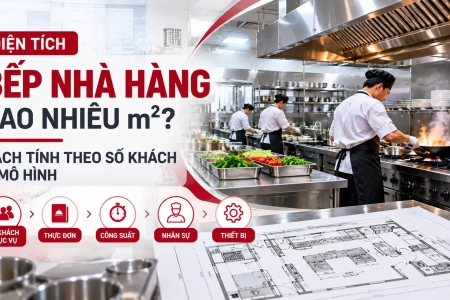 Diện Tích Bếp Nhà Hàng Bao Nhiêu m²? Cách Tính Theo Số Khách & Mô Hình